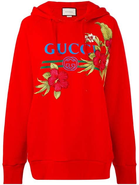 red gucci hoodie with flowers|Gucci champion collab hoodie.